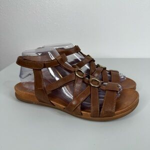 Dansko Jolene Brown Leather Gladiator Sandals Size 39